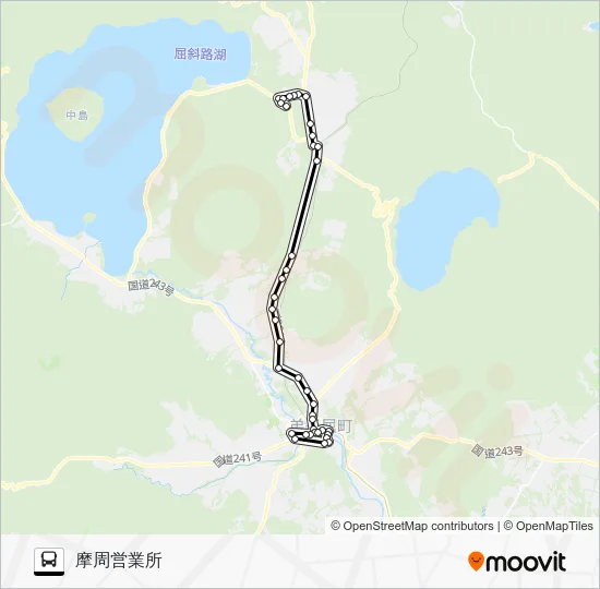美留和線 バスの路線図
