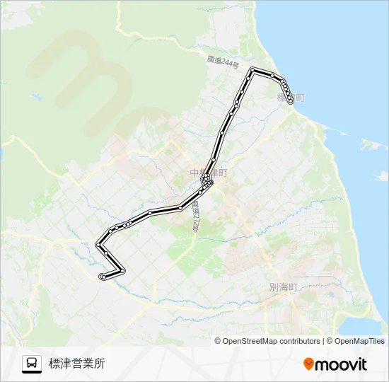 Nishisharibetsu Shibetsu Line Bus Line Map