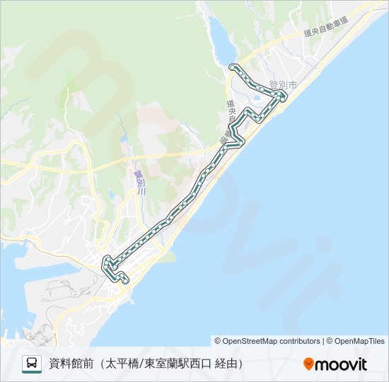 35 ターミナル資料館線（若草小学校前経由） Bus Line Map
