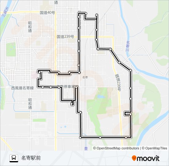 東まわり Bus Line Map
