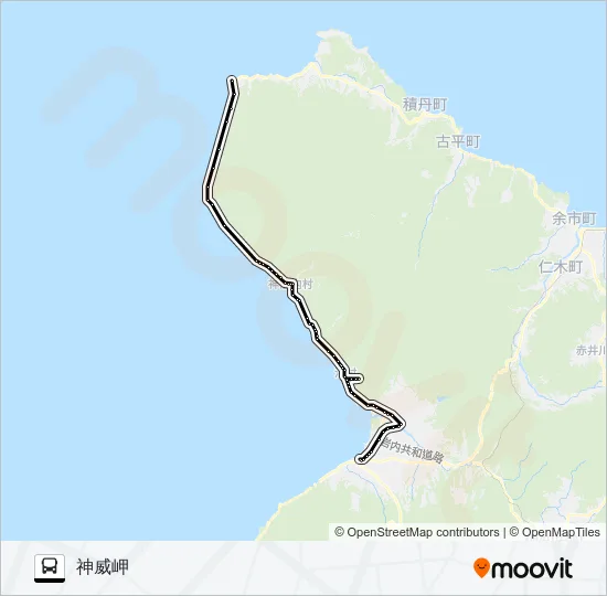 神恵内線 Bus Line Map