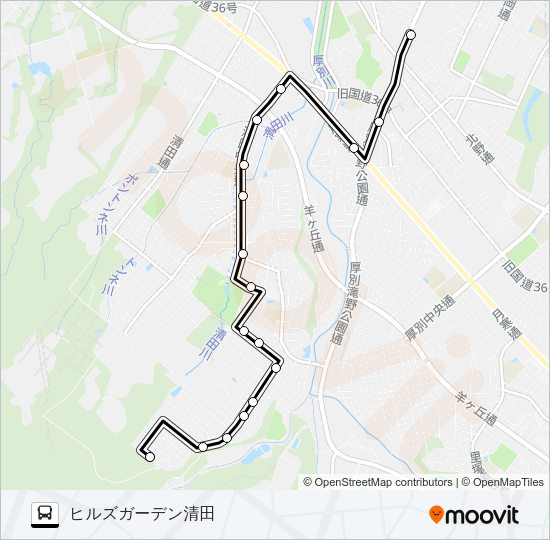 清田団地線 Bus Line Map