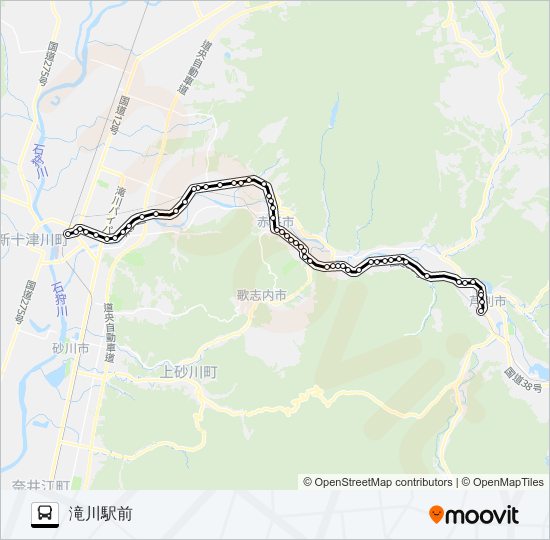 滝芦線 バスの路線図