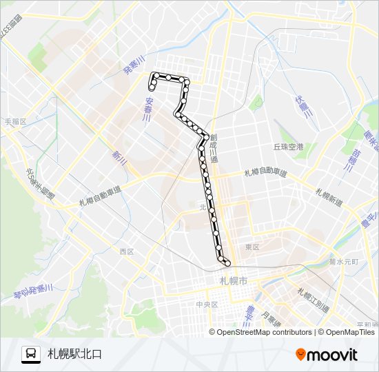 １屯田線 Bus Line Map
