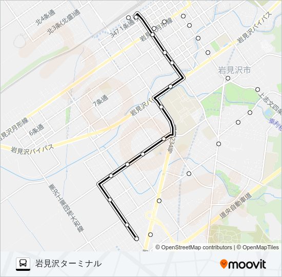 １０南町 バスの路線図