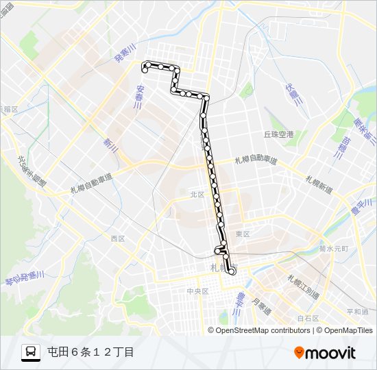 ２屯田線 Bus Line Map