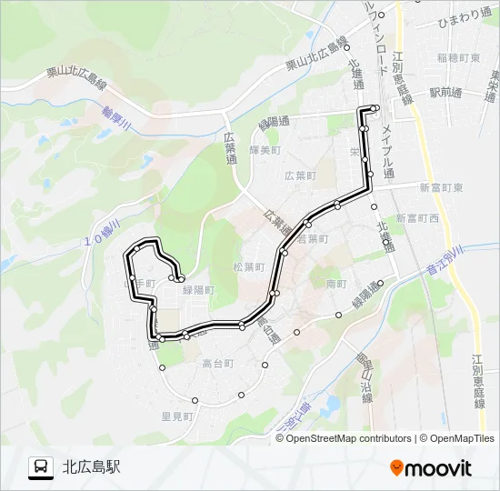 さんぽまち バスの路線図