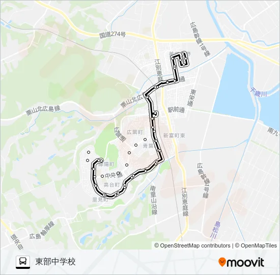 さんぽまち Bus Line Map