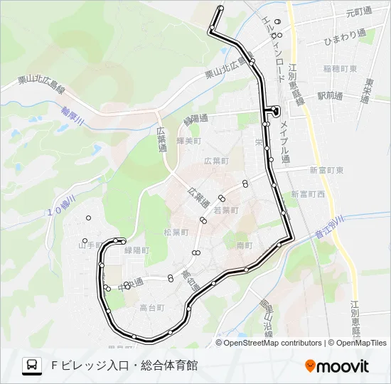 さんぽまち Bus Line Map
