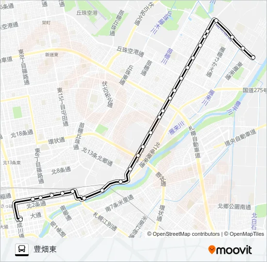 東６札苗線 バスの路線図