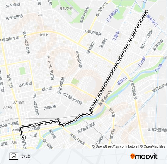 東６札苗線 Bus Line Map