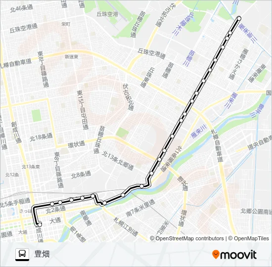 東６札苗線 バスの路線図