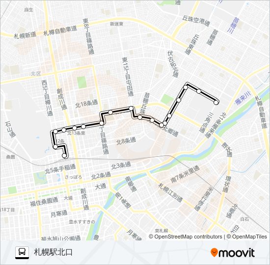 東６５伏古 bus Line Map