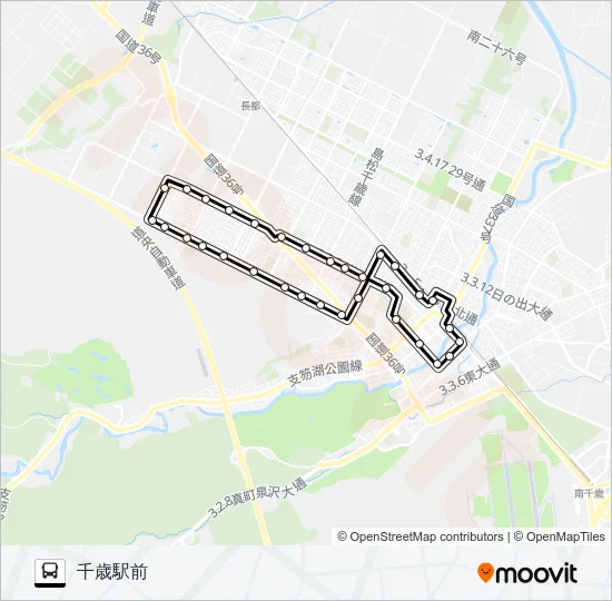 直２桜木線 Bus Line Map