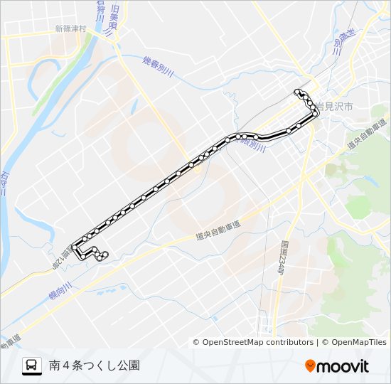１１幌向線 bus Line Map