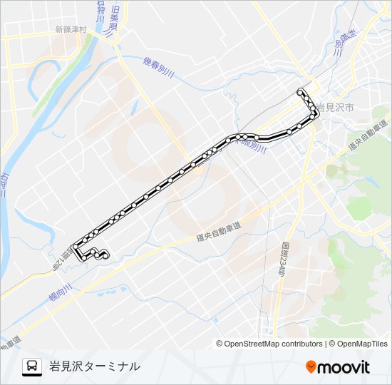 １１幌向線 バスの路線図