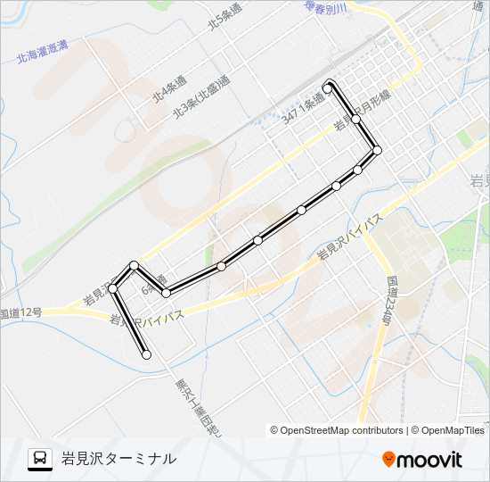 １２大和線 バスの路線図