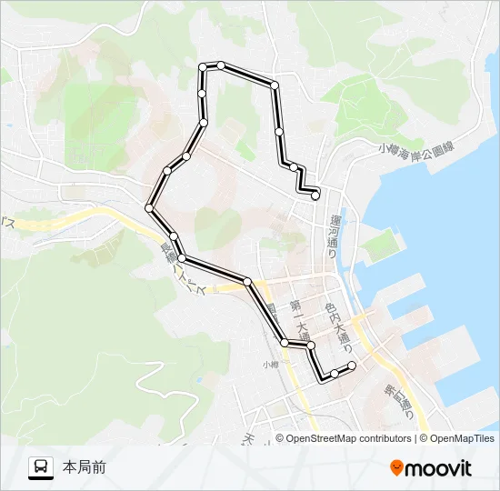 １４梅源線 バスの路線図