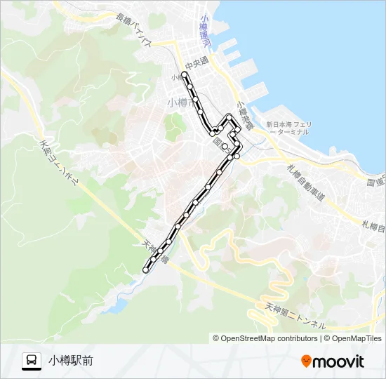 １６奥沢線 Bus Line Map