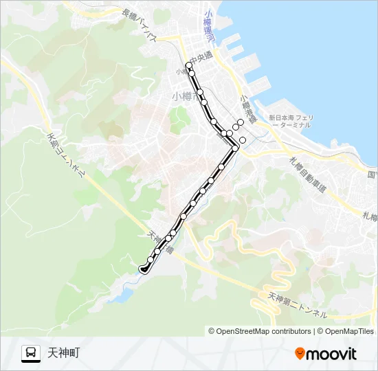 １６奥沢線 Bus Line Map