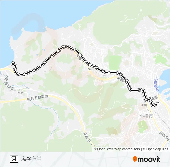 １７塩谷線 Bus Line Map