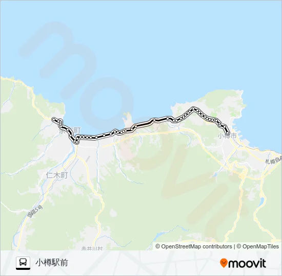 １８余市線 バスの路線図