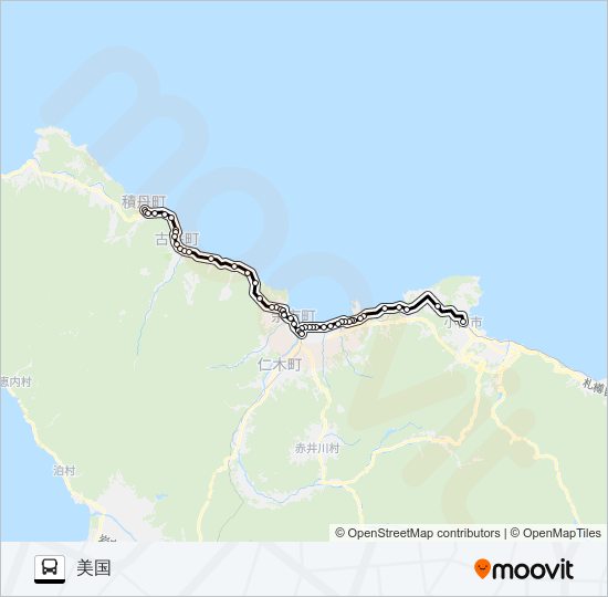 ２０積丹線 バスの路線図