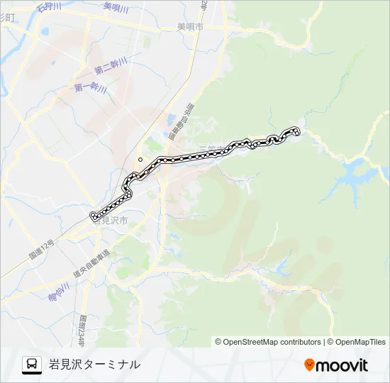 ２２三笠線 Bus Line Map