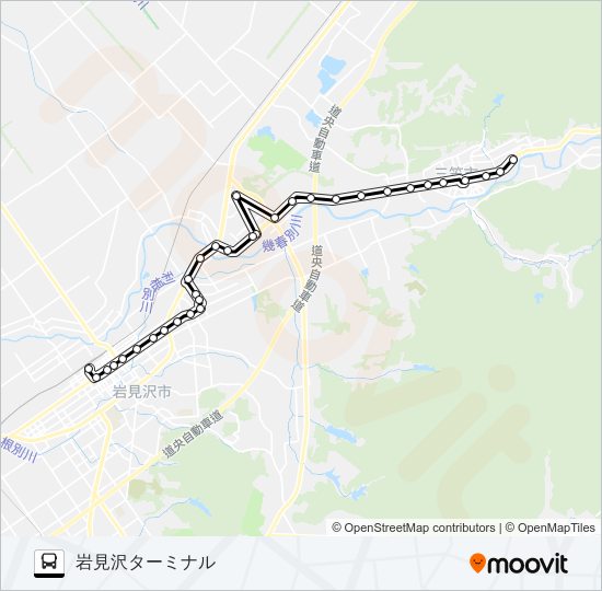 ２３三笠線 bus Line Map