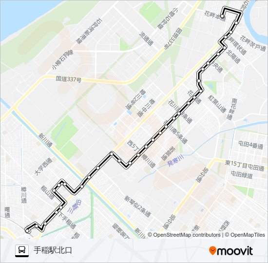 ４３手稲線 bus Line Map