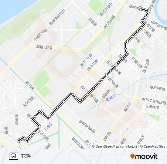 ４３手稲線 Bus Line Map