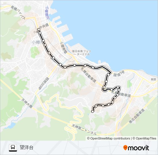 ６望洋台線 バスの路線図