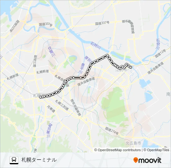 ９０札江線 Bus Line Map
