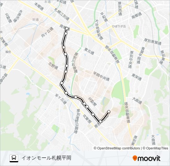 南６２北野線 バスの路線図