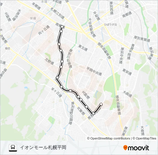 南６２北野線 バスの路線図