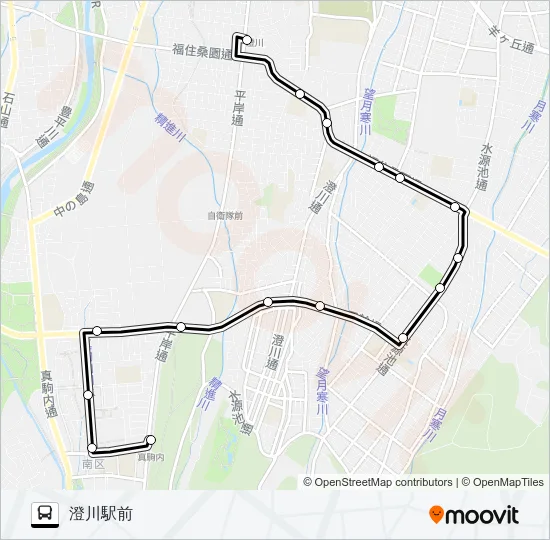 南８１西岡線 バスの路線図