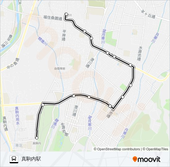 南８１西岡線 バスの路線図