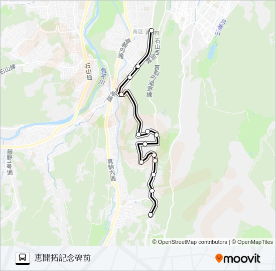 南９２駒岡線 バスの路線図