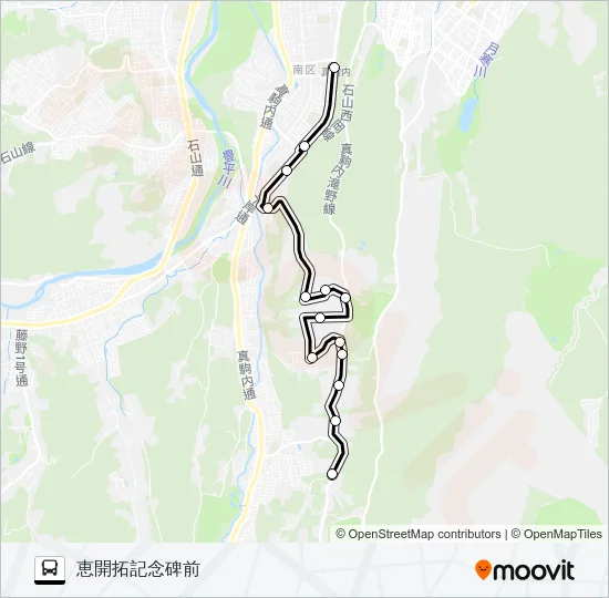 南９２駒岡線 バスの路線図