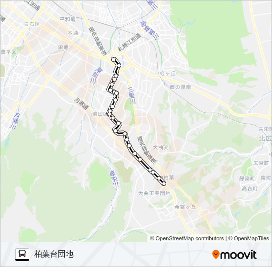 大６９大谷地 バスの路線図