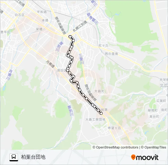大６９大谷地 Bus Line Map