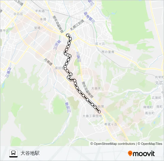 大６９大谷地 バスの路線図