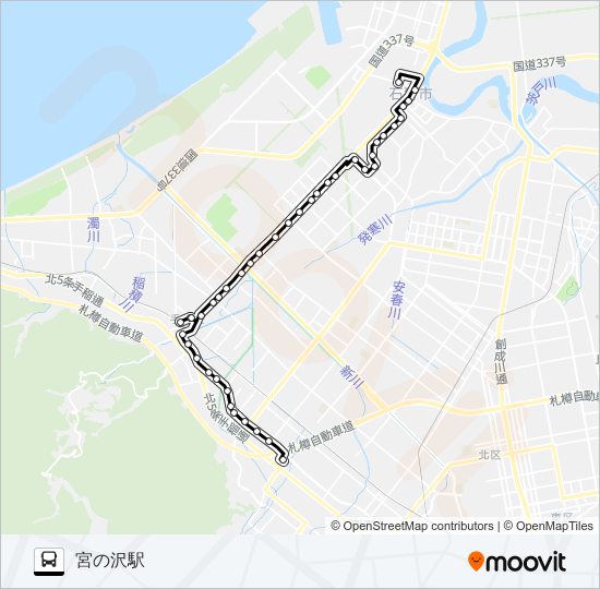 宮４７手稲線 バスの路線図