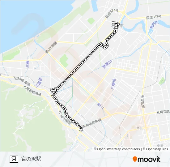 宮４７手稲線 Bus Line Map