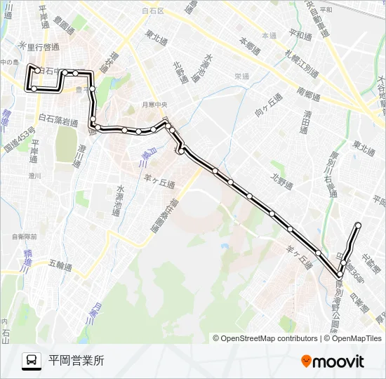 平５０平岸線 Bus Line Map