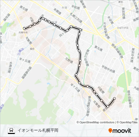 月６２北野線 バスの路線図