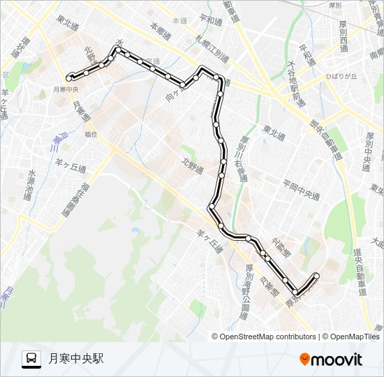 月６２北野線 バスの路線図