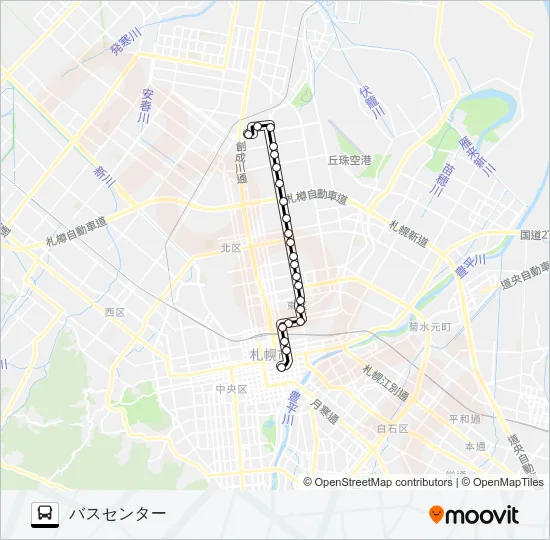 東１７北光線 Bus Line Map