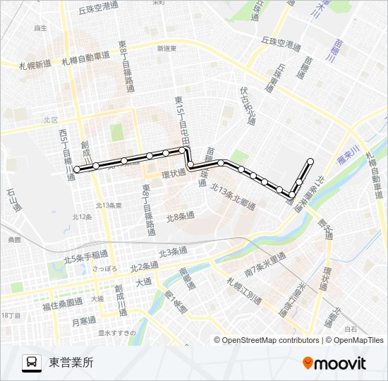 東６２本町線 バスの路線図