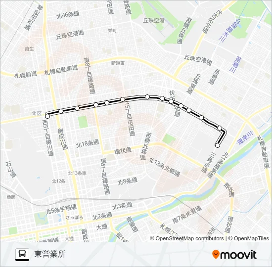 東７０元町線 Bus Line Map
